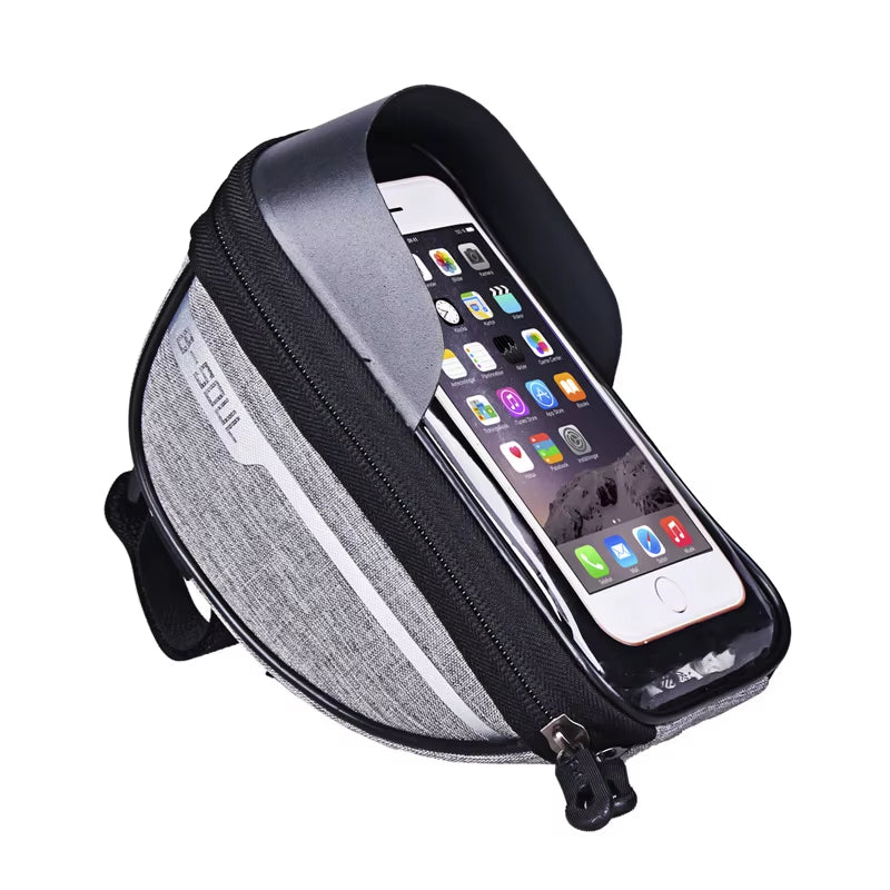 B-SOUL Cycling Bicycle Bike Head Tube Handlebar Cell Mobile Phone Bag Case Holder Screen Phone Mount Bags Case for 6.5In