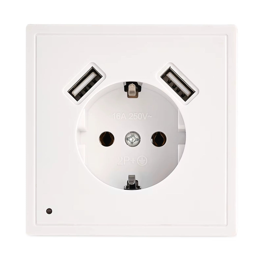 New USB Wall Socket with Sensor Night Light Double USB 5V2A EU Standard Phone Charger JA8