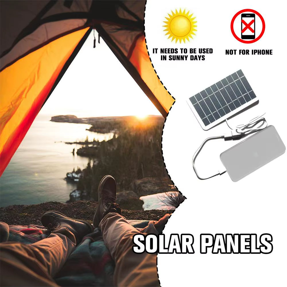 Usb Solar Charger Panel 5V 2W Solar Plate with USB Safe Charge Stabilize Battery Charger for Power Bank Phone Camping Home