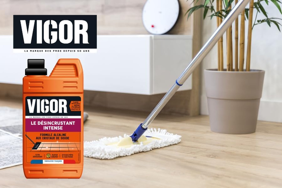 Vigor - Désincrustant Intense | Formule Alcaline Aux Cristaux De Soude | Ultra-Dégraissant | Parfum Agrumes | Fabrication Française | 1L