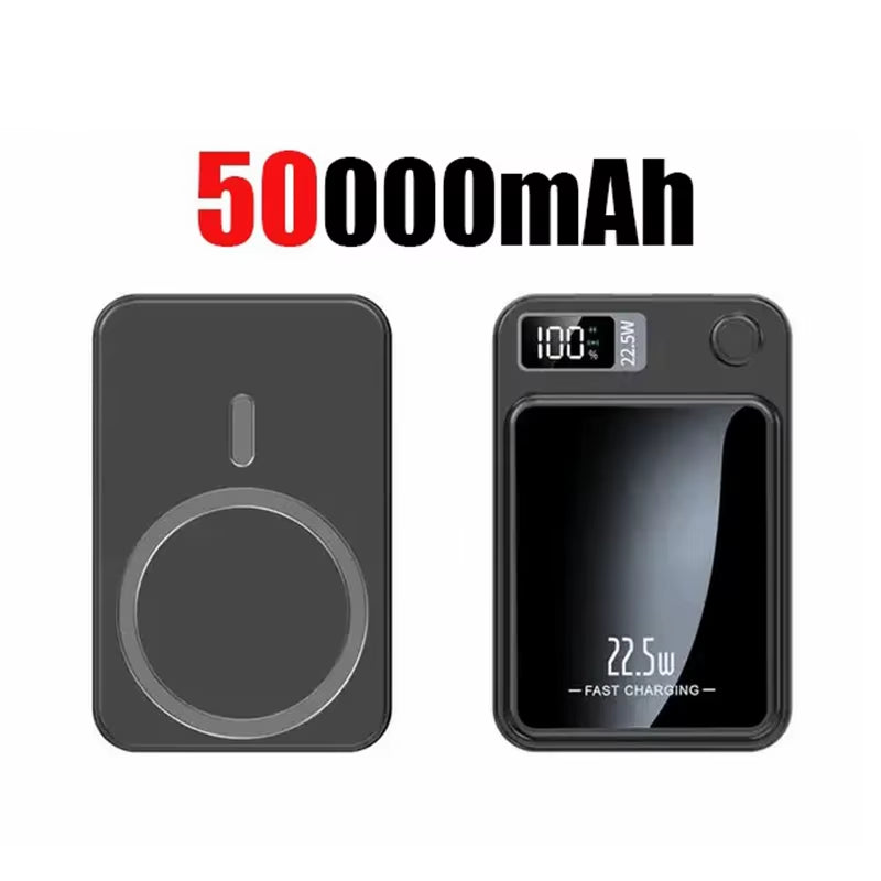 100000Mah Magnetic Power Bank Wireless Fast Charger for Magsafe Portable Auxiliary Battery for Iphone Huawei Samsung 2025